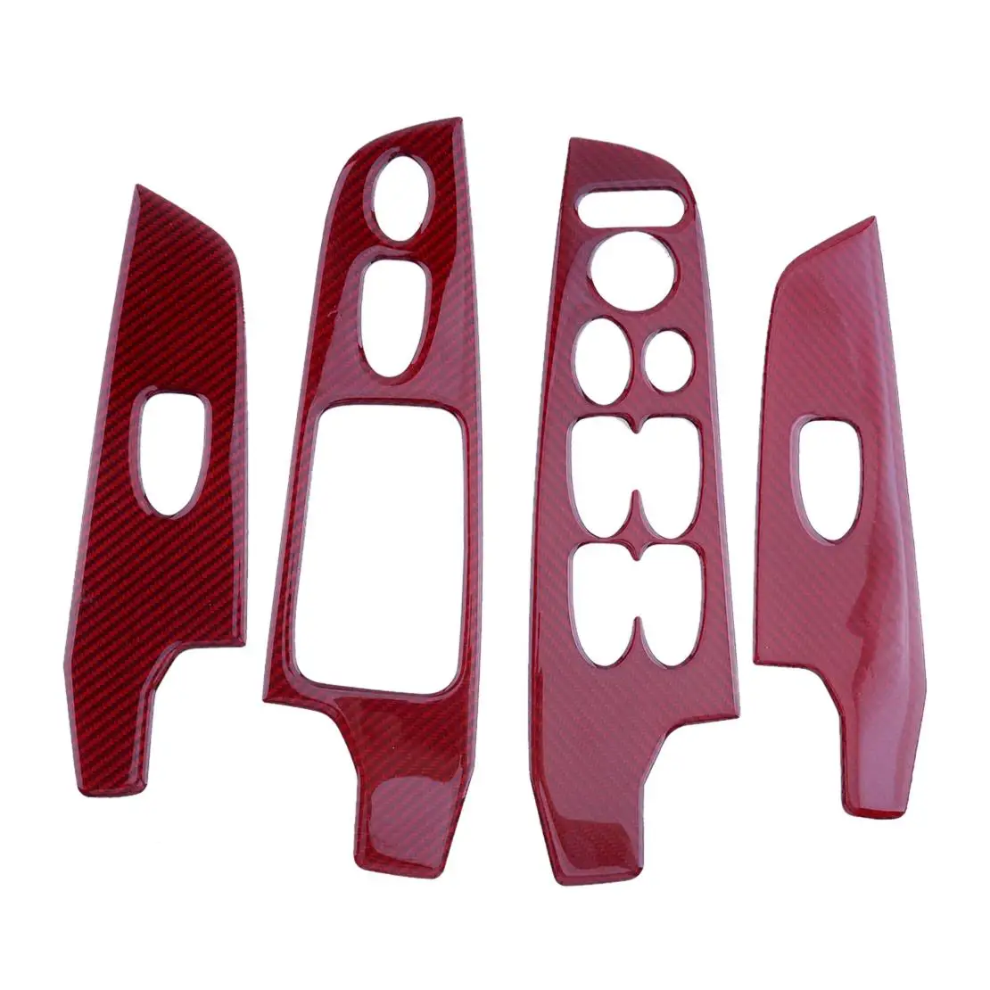 

Red Carbon Fiber Car Inner Front Rear Door Window Lift Switch Panel Cover Trim Kit Fit for Honda Civic 8th Gen 2011-2006 LHD