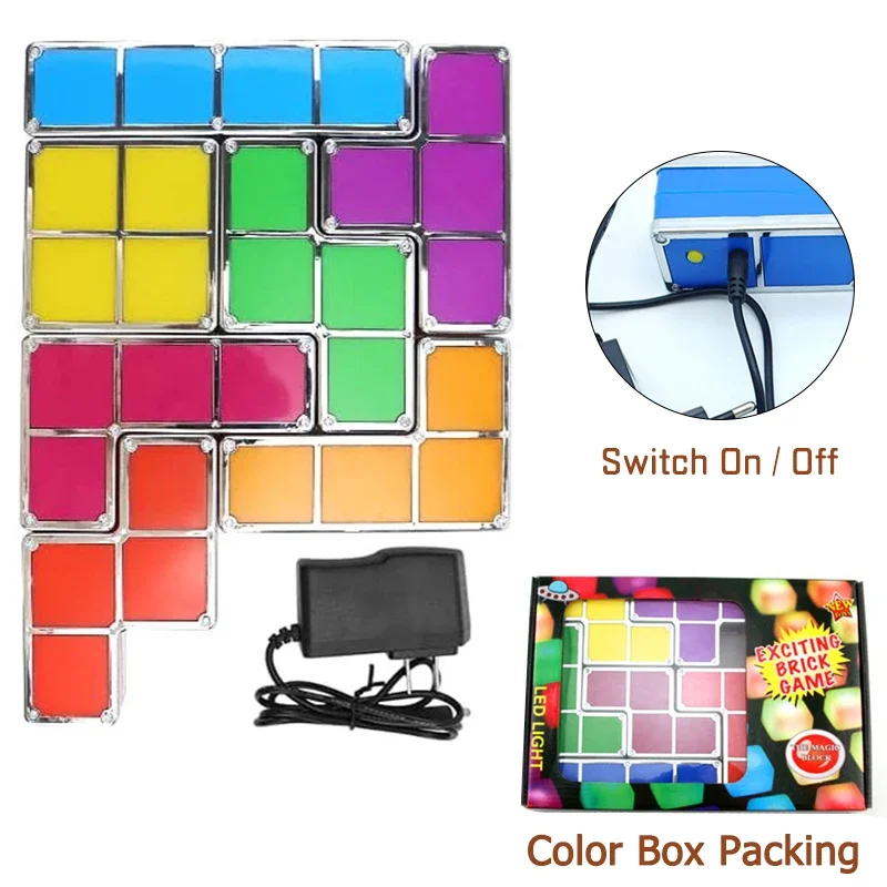 7-Color Tetris مصباح لتقوم بها بنفسك لعبة LED ضوء الليل ثلاثية الأبعاد لغز اللبنات ضوء الليل لعبة الأطفال المتحمسين هدية احتفالية #6