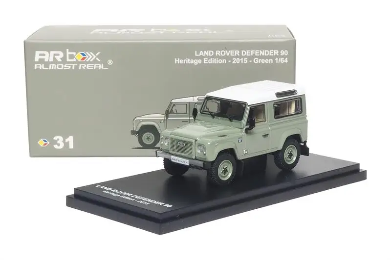 

[PreSale] AR Box 1:64 Defender 90 Heritage Edition 2015 Green with White Top Diecast Model Car