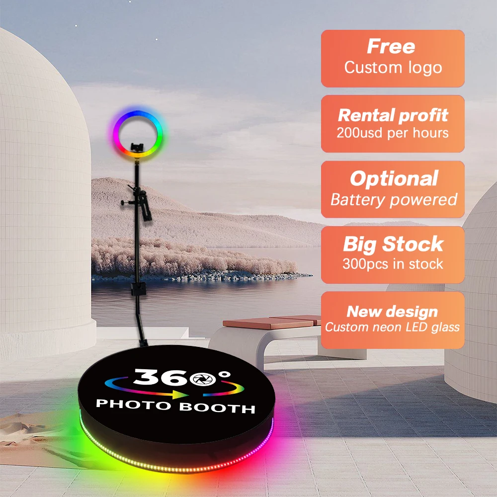 

360 Photo Booth Platform Weddings Parties School Events For 3-5 People With Logo Customization Automatic 360 Degree Photo Booth