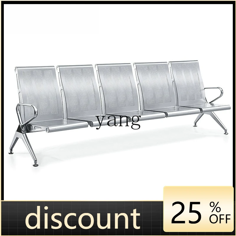 LTT stainless steel row chair three-person sofa with row chair station public seat