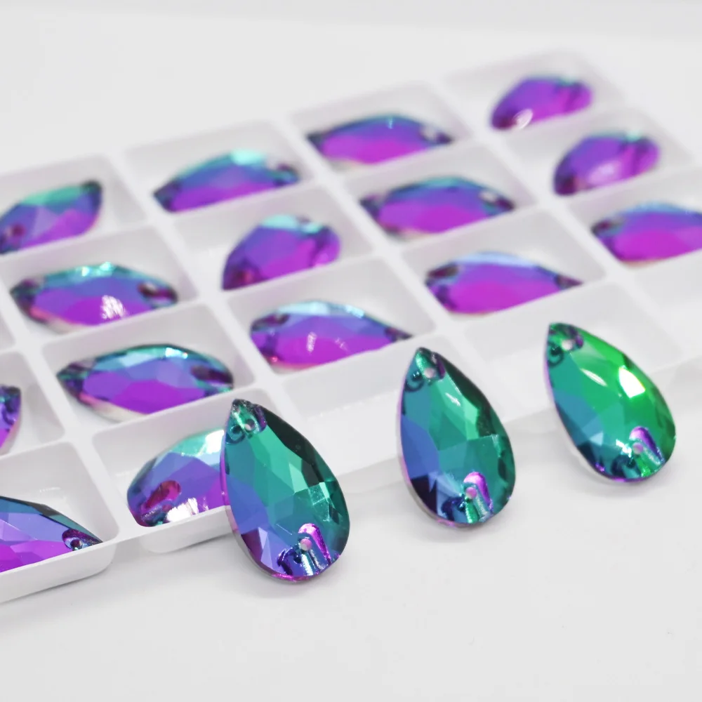 Teardop Volcano Color Sew On Rhinestones Flatback Crystal For Clothing Strass Wedding Dress All Decoration And DIY Sewing Strass