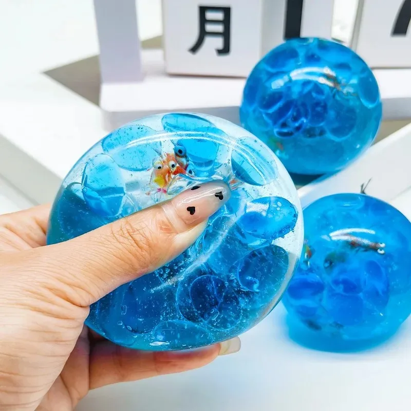 كرة ضغط Taba Squishy Goldfish - لعبة تململ حسية للمحيط الأزرق، ارتفاع بطيء للبالغين والأطفال، هدية للاسترخاء والضغط
