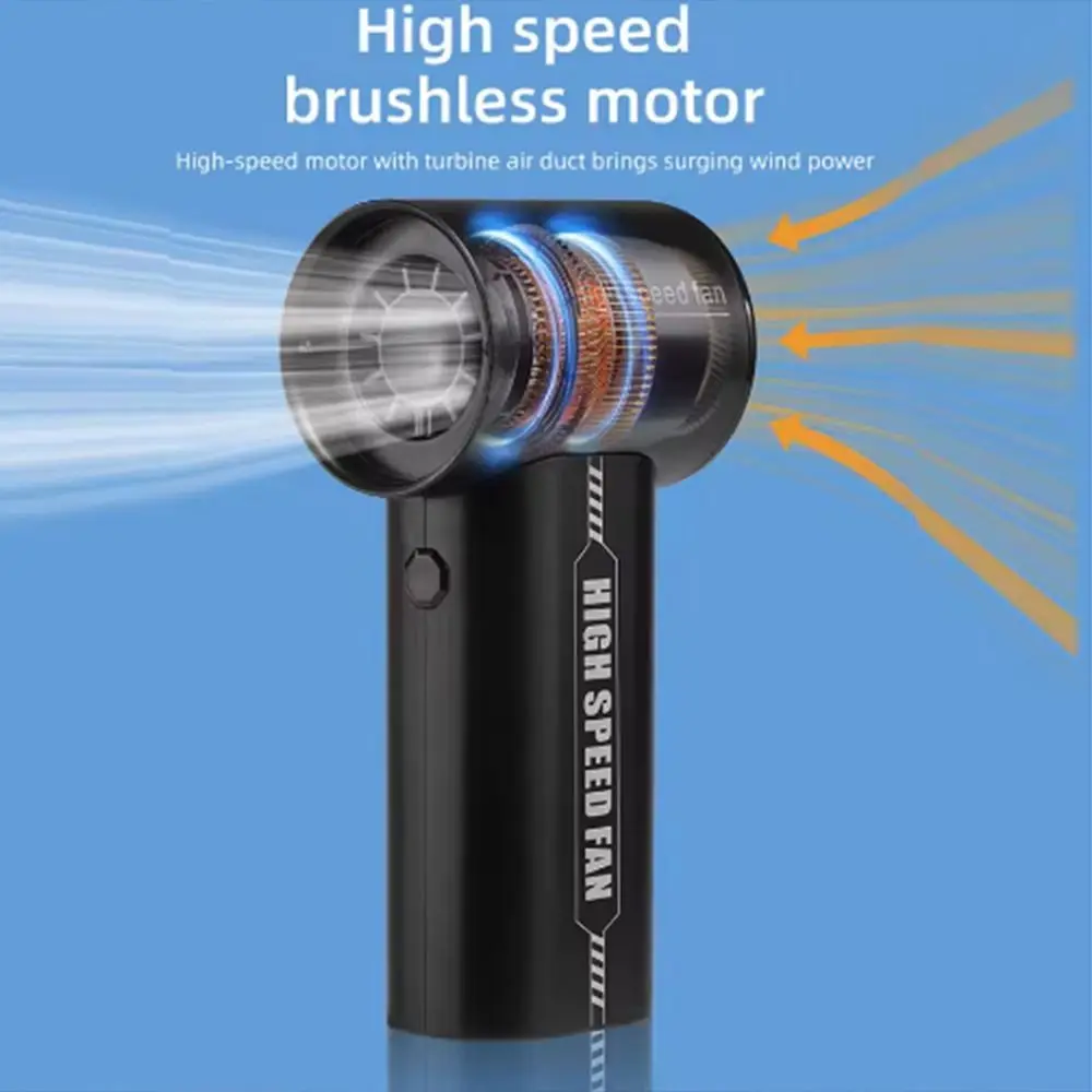 

20000RPM Handheld High-speed Fan 3 Gear Adjustable Brushless Motor Powerful Air Blower Rechargeable Multi-purpose