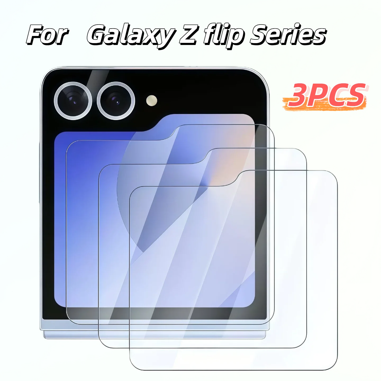 3er-Pack HD-Displayschutzfolie aus gehärtetem Glas für Samsung Galaxy Z Flip5 6 7 7FE, kratzfest, stoßfest, langlebig