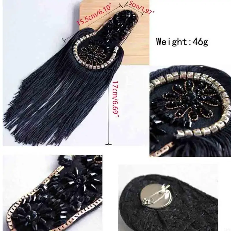 Shoulder Jewelry Chain Fringed Shoulder Pads Epaulettes Retro Costume Decor Y08E