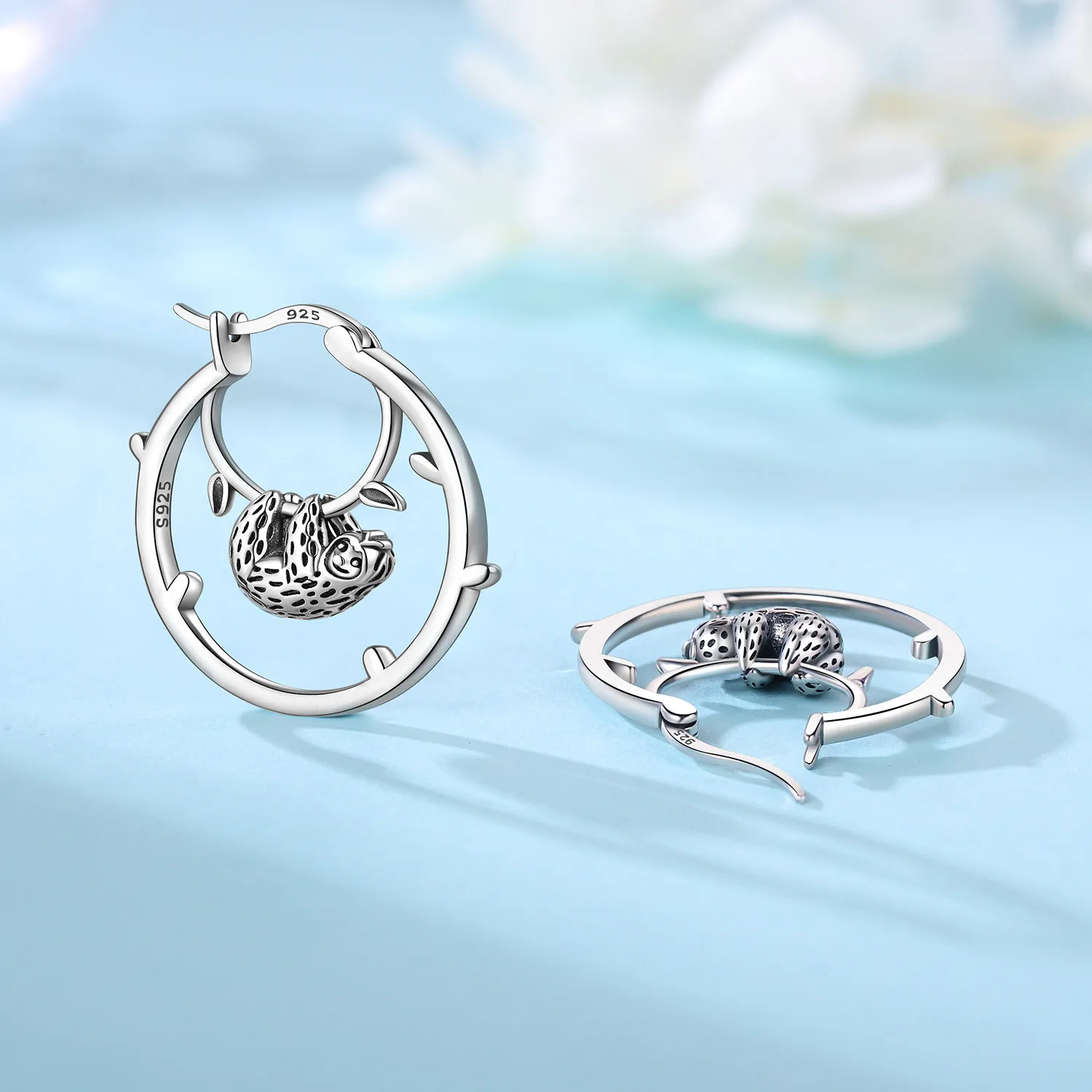 CYCUFF Original 925 Sterling Silver Panda Koala Animals Earrings Women Hoop Earring Anniversary Jewelry Trendy Gifts view 3