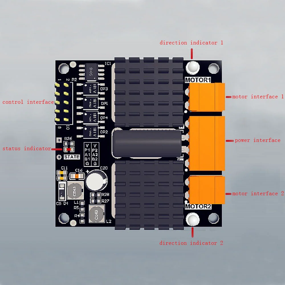 Dual Channel DC Motor Drive Module H Bridge Motor Driver Board Motor Speed Forward Reverse Rotation Controller More Than L298N