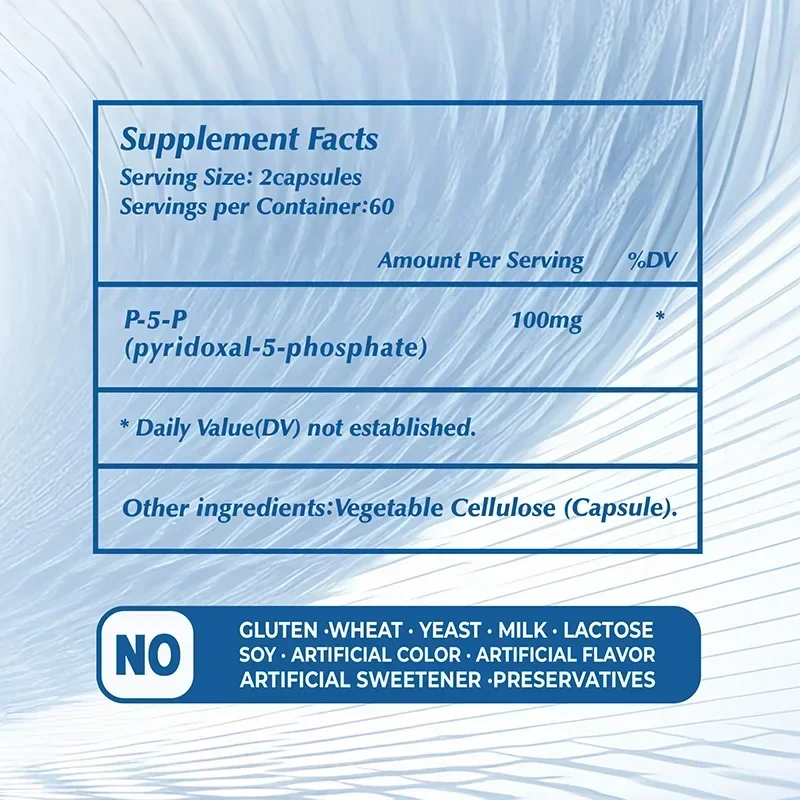 Pyridoxal-5-Phosphate (Vitamin B6) - Supports Healthy Brain Function, Emotional Balance, Memory and Immunity