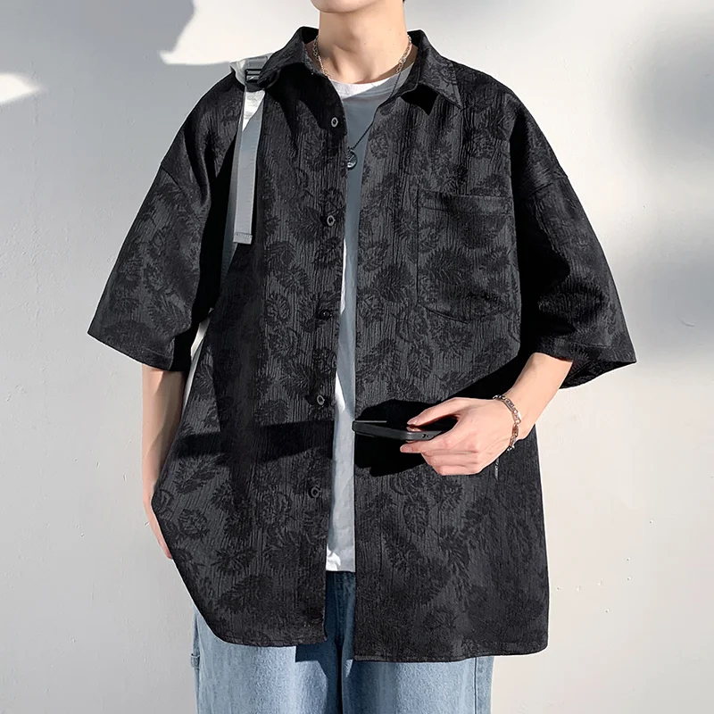 

trendy brand trendy shirt for men, high-end summer Japanese style large size salt style boyfriend Hong Kong style casual shirt