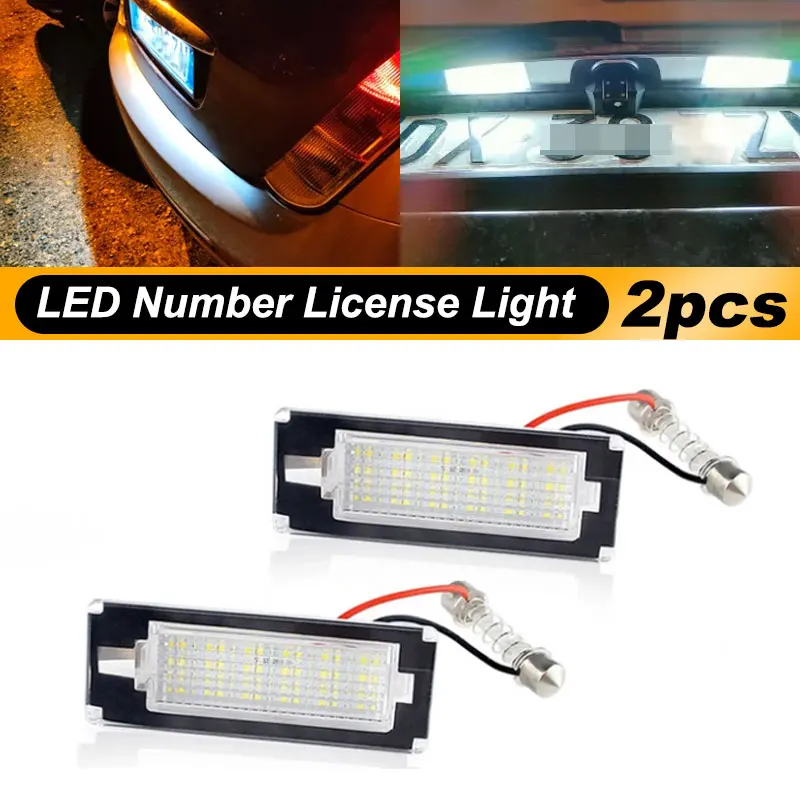 2pcs 18SMD LED License Plate Lights For Citroen Jumper Bus Kasten 2006-2020 Peugeot Boxer Bus Fiat Ducato Bus Kasten CANbus
