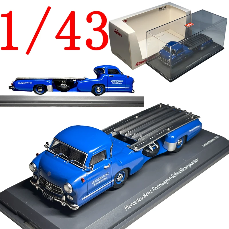 Schuck Diecast 1/43 مقياس مرسيدس بنز الراتنج نموذج سيارة بنز الأزرق معجزة شاحنة 1955 لعب المركبات لعبة لصبي هدية الصندوق الأصلي #1