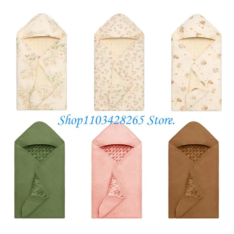 

G2TE Hooded Infant Bath Towel Breathable Design Swaddles Wrap Blanket Double Sided Newborns Shower Gift Quick Dry Fabric