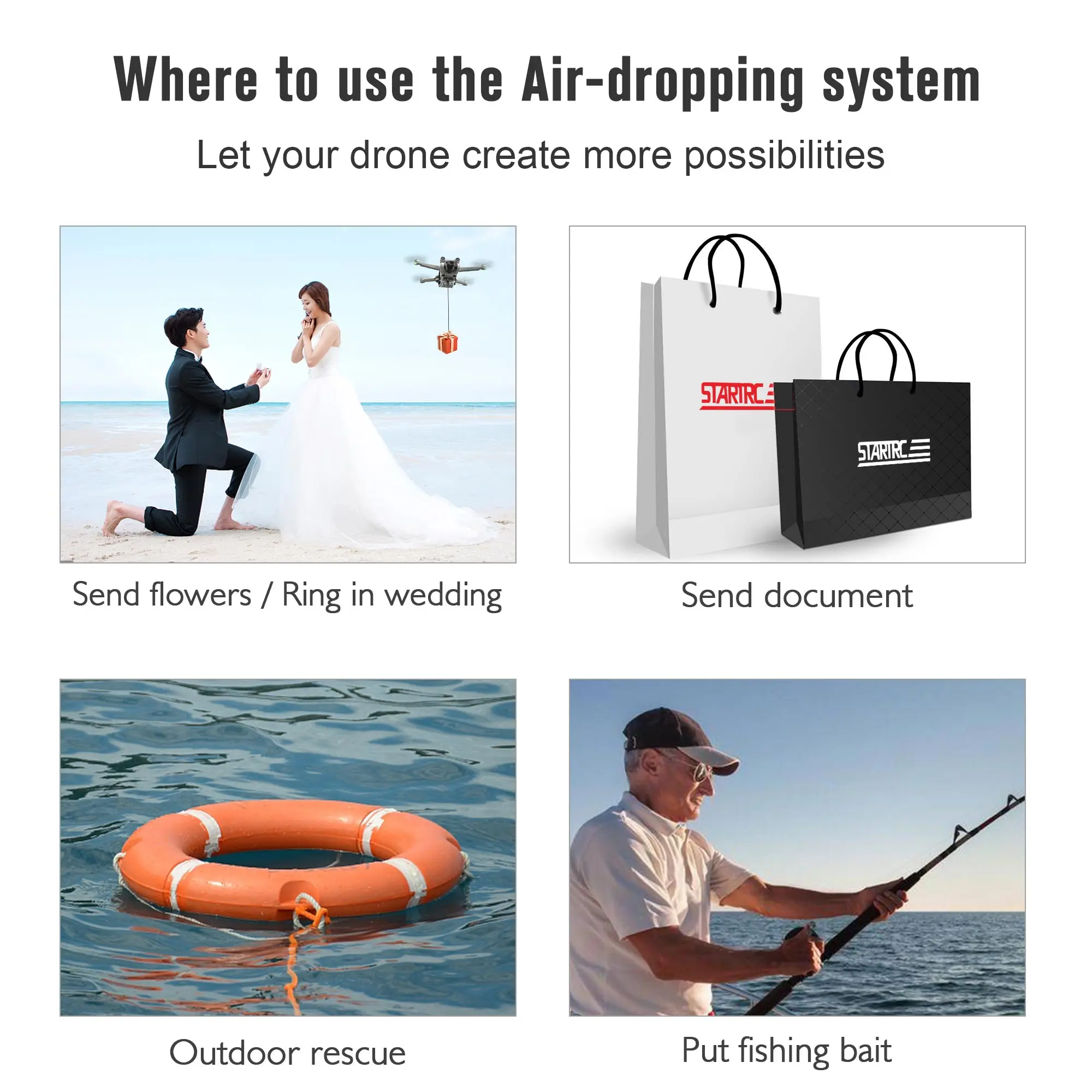 Airdrop-System 12 km für DJI Mini 3 Pro Drohnenzubehör Werfer Nutzlast Dropper Transportgerät für DJI Mini 2 SE/Mini 4/Air 3