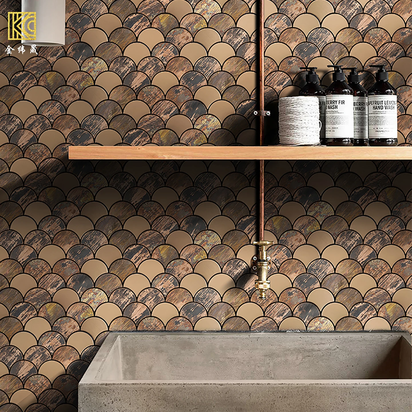 30x30cm 1Pcs Antique Bronze Stainless Steel Metal Mosaic Wall Panel Vintage Rust Hexagon Square Tile for Feature Wall