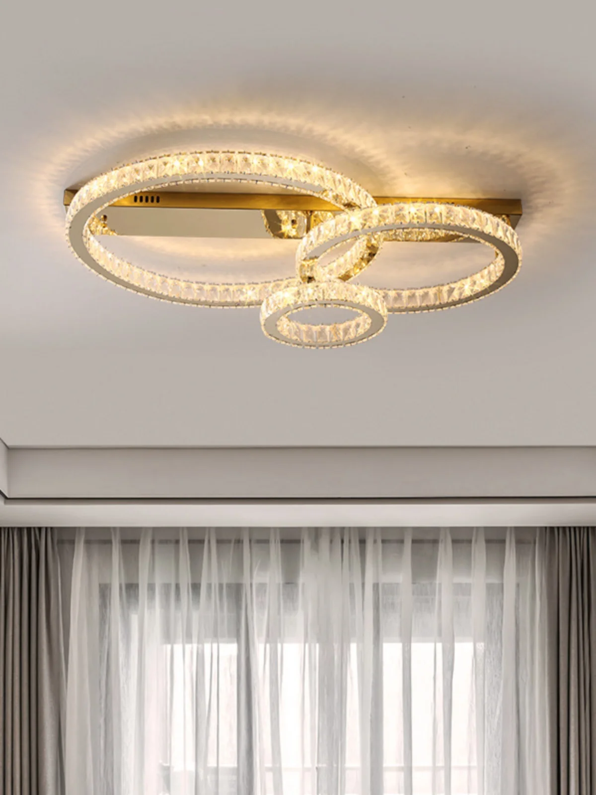 

Moderne Roestvrijstalen K9 Crystal Ronde Plafondlamp Living Slaapkamer Led Plafond Kroonluchter Eetkamer Goud Verlichting Armatu