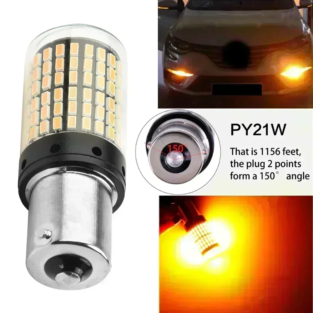 

1pcs BAU15S 7507 Turn Signal Light PY21W 5009 Canbus No Error Led Bulb Amber Blinker 18W 12V-24V Front/Rear Turn Signal