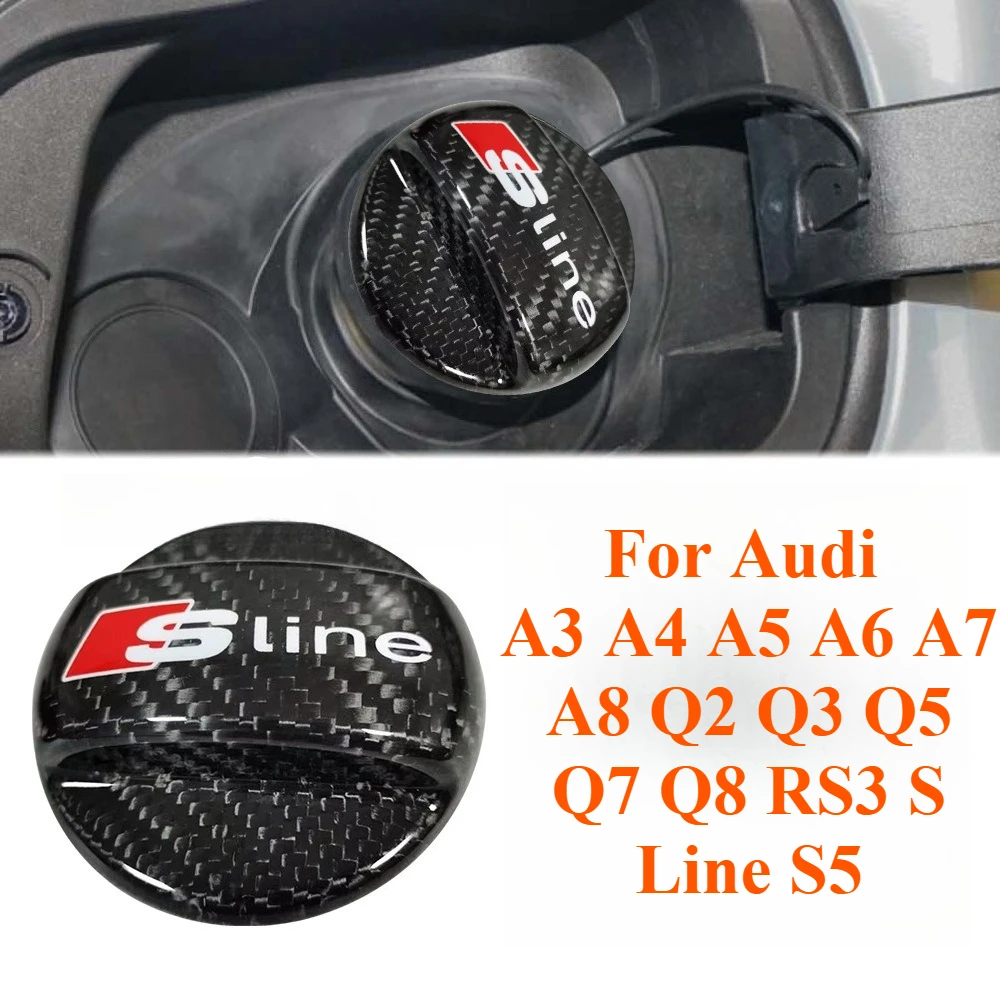 

For Audi A3 A4 A5 A6 A7 A8 Q2 Q3 Q5 Q7 Q8 RS3 S Line S5 Carbon Fiber Fuel Tank Cap Cover Trim Car Upgrade Modification Parts