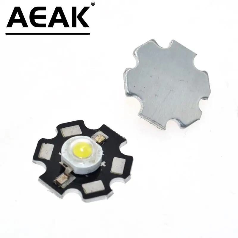 AEAK 10PCS Real Original Epistar Chip 3W LED Bulb Diodes Lamp 220lm-240lm White LED Bulbs Light 20MM 700MA 3.2-3.4V