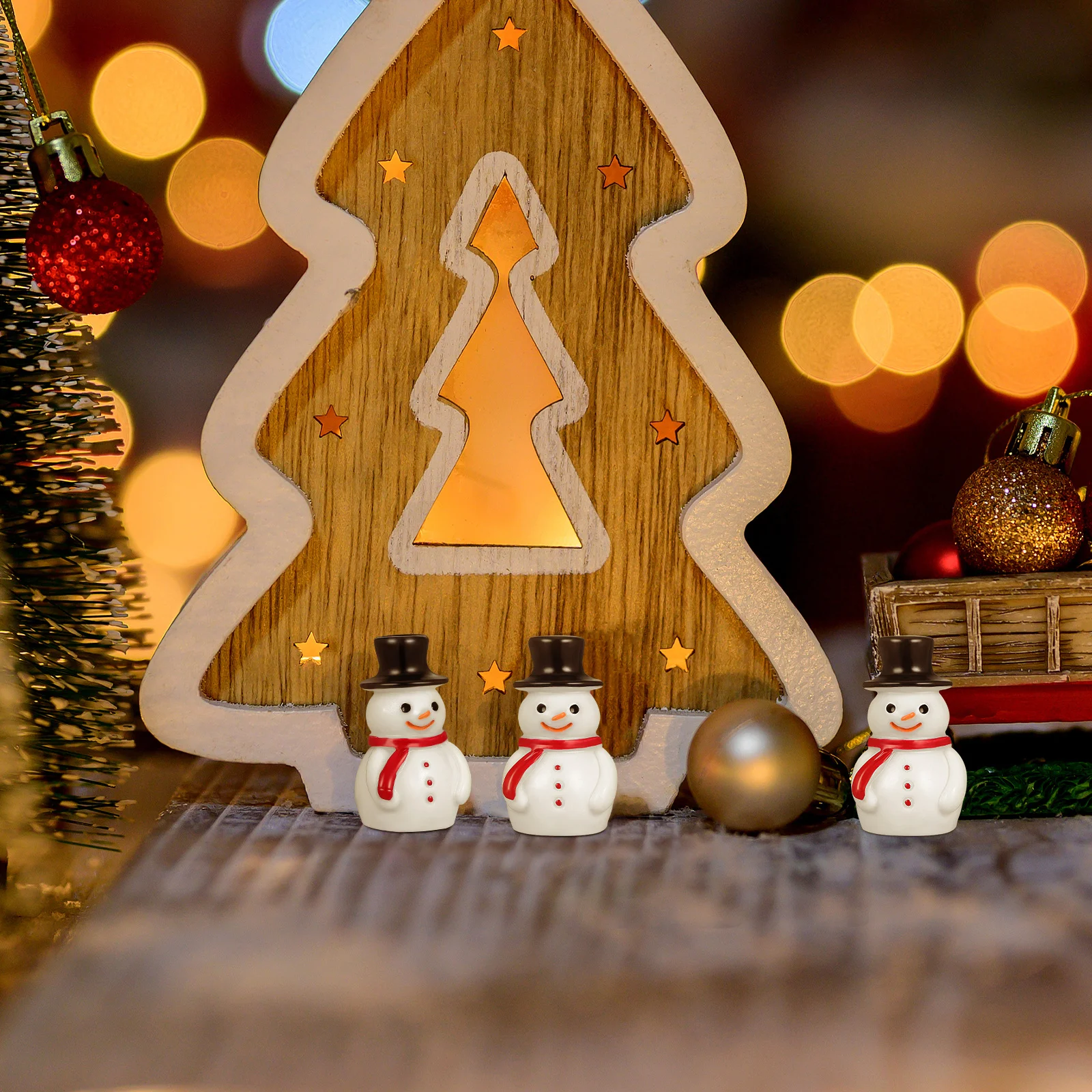 

Adorable Resin Mini Snowman Christmas Decorations 20 Pcs Set for Xmas Craft Micro Landscape Winter Theme