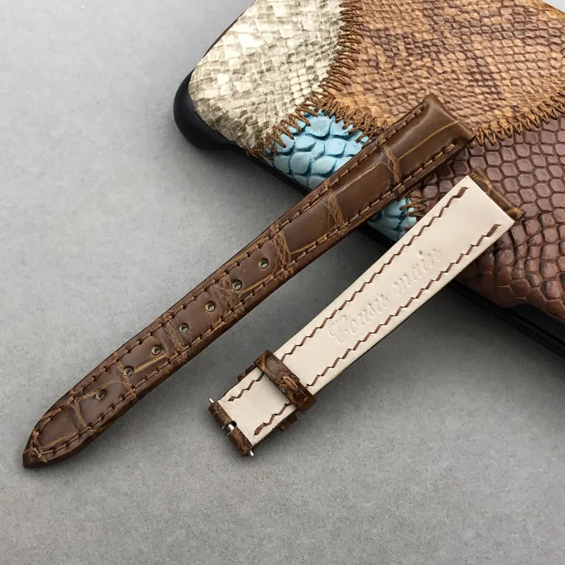 FUYIJIA Luxury Custom A-udemarsP-iguet Watch Band Alligator Strap 14MM 15MM 20MM Genuine Leather Belt Crocodile Skin Watchbands