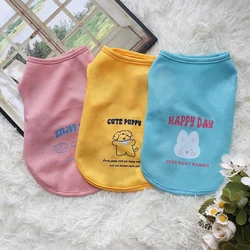 Spring and Autumn Pet Waffle Cute and Simple Thin Tank Top Cat and Dog Universal Colorful Cartoon Printed Clothes