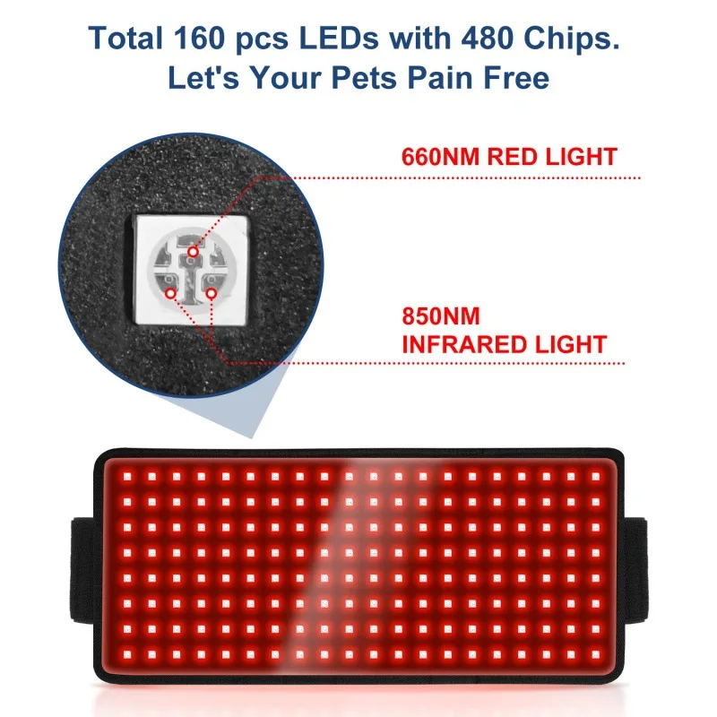 Portable Wearable Red Light Therapy Belt Horse & Dog Muscle Tissue Repair Device