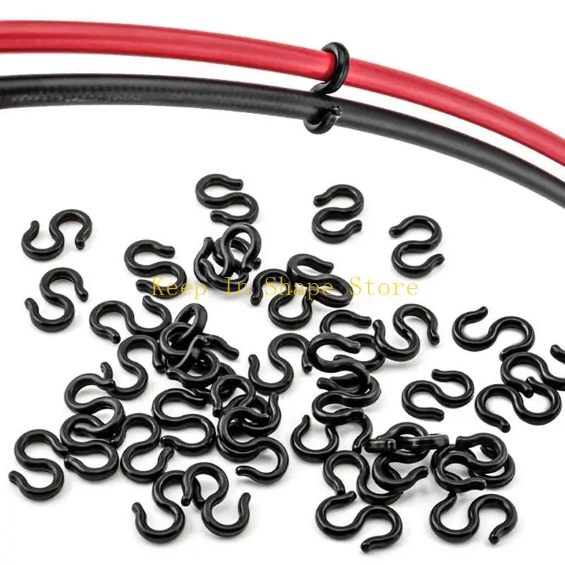 

U1JC Bike Cable Clips Plastic Brake Cable Clips S-Hook Clips Bike Brake Gear Housing Fixing Holder Guide S Buckle Clips
