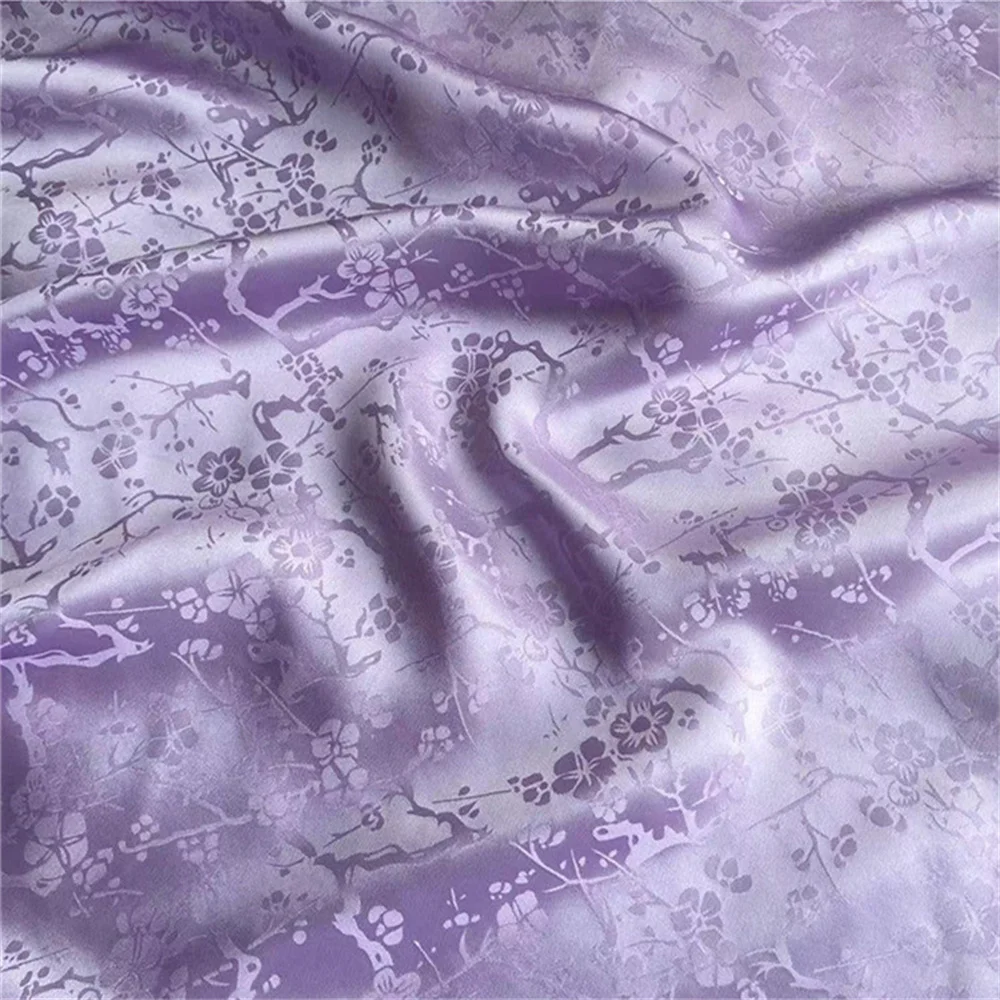 Organic Wonderful Silk Fabric Printing Embroidery Silk Jacquard Fabric Plum Women for Dress Shirts Shawl Tullle for Bridal