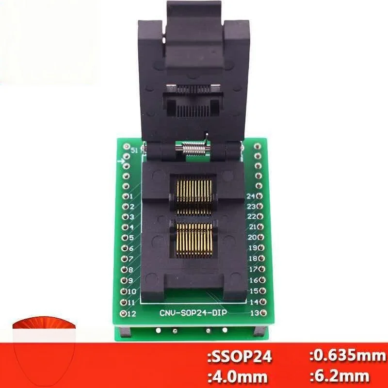 SSOP24/SSOP24-0.635 flip type test seat burning and writing seat spacing 0.635MM gold-plated high temperature