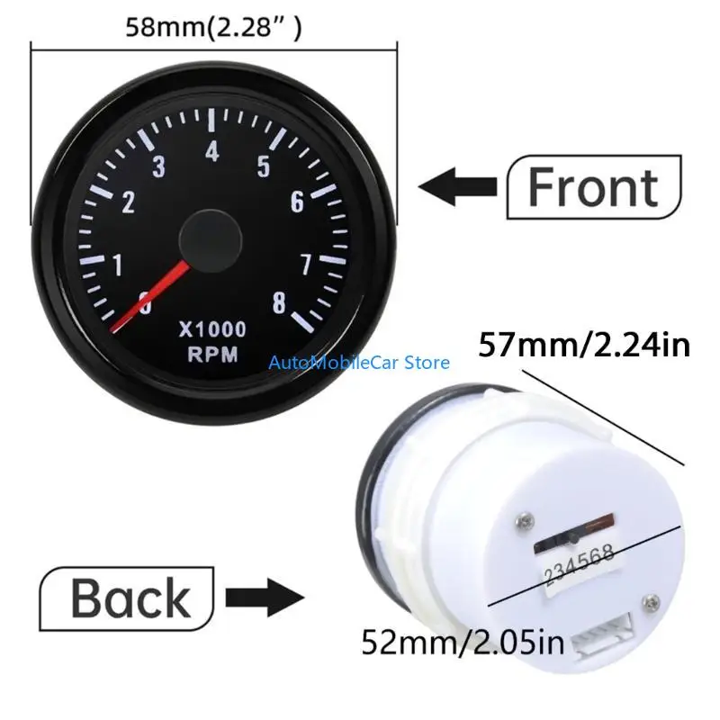 G8TE 2-1/16 Inch Digital Tachometer RPM Monitor 2-8 Cyl Gas Engine For Car Boat Yacht Engines Waterproof Dashboard Instrument view 6