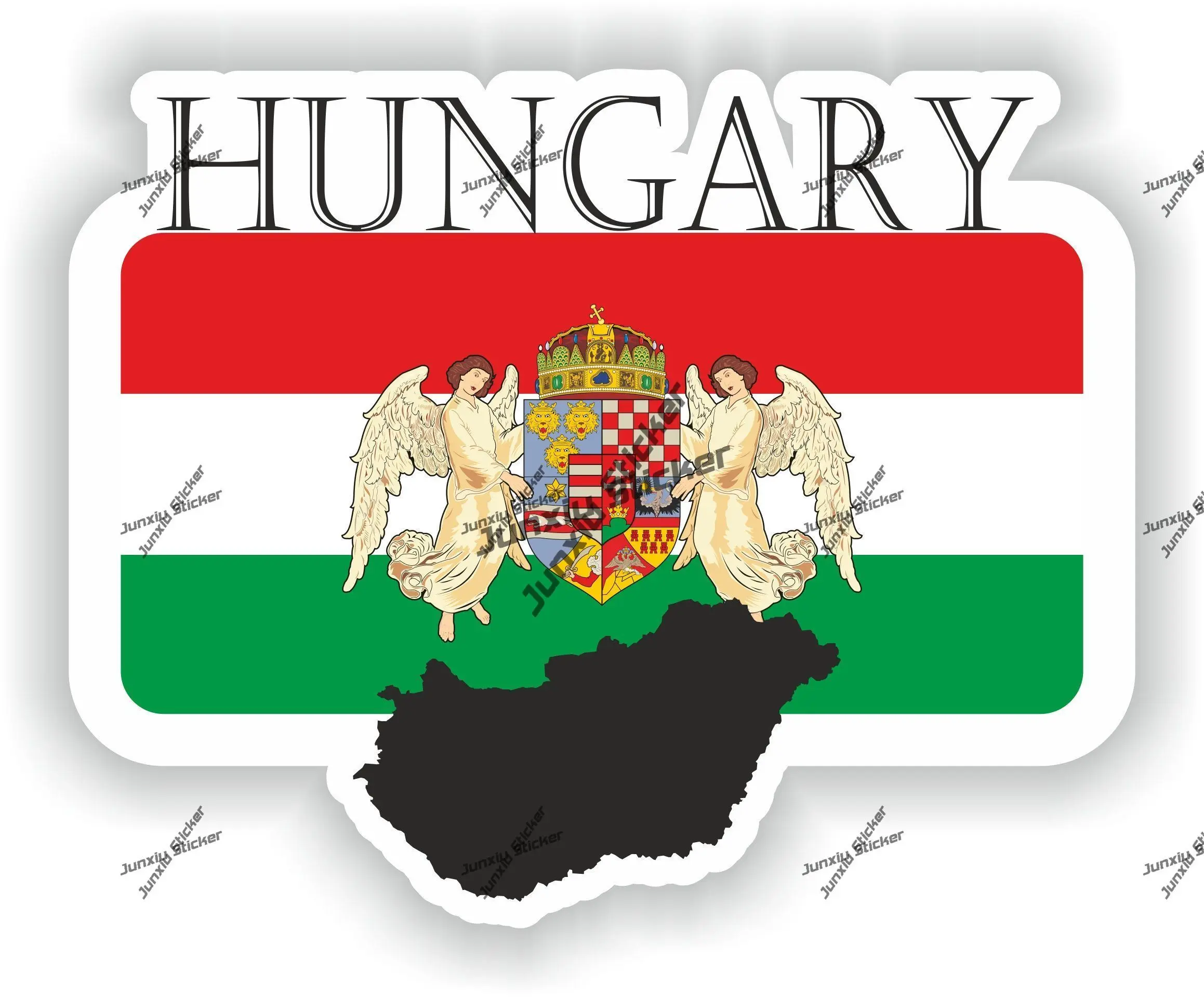 

Hungary Outline Flag Sticker Coat of Arms of Hungary Decal for Bumper Bodywork Windshield Decoration Trunk Laptop for Bumper