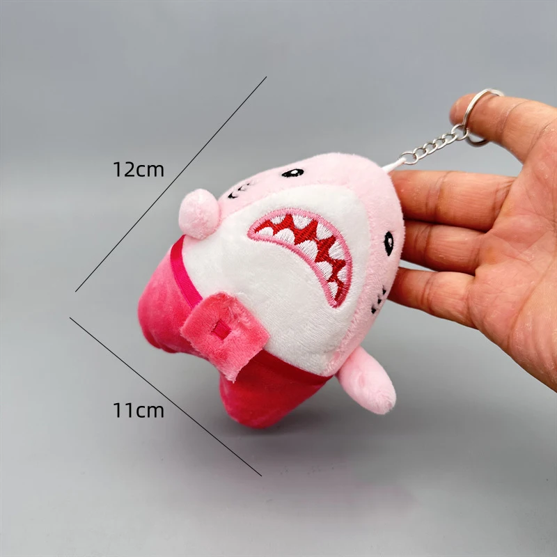Simpatico squalo peluche farcito portachiavi giocattoli animali squalo bambole portachiavi regali peculici squalo portachiavi ciondolo borsa accessori giocattoli per bambini