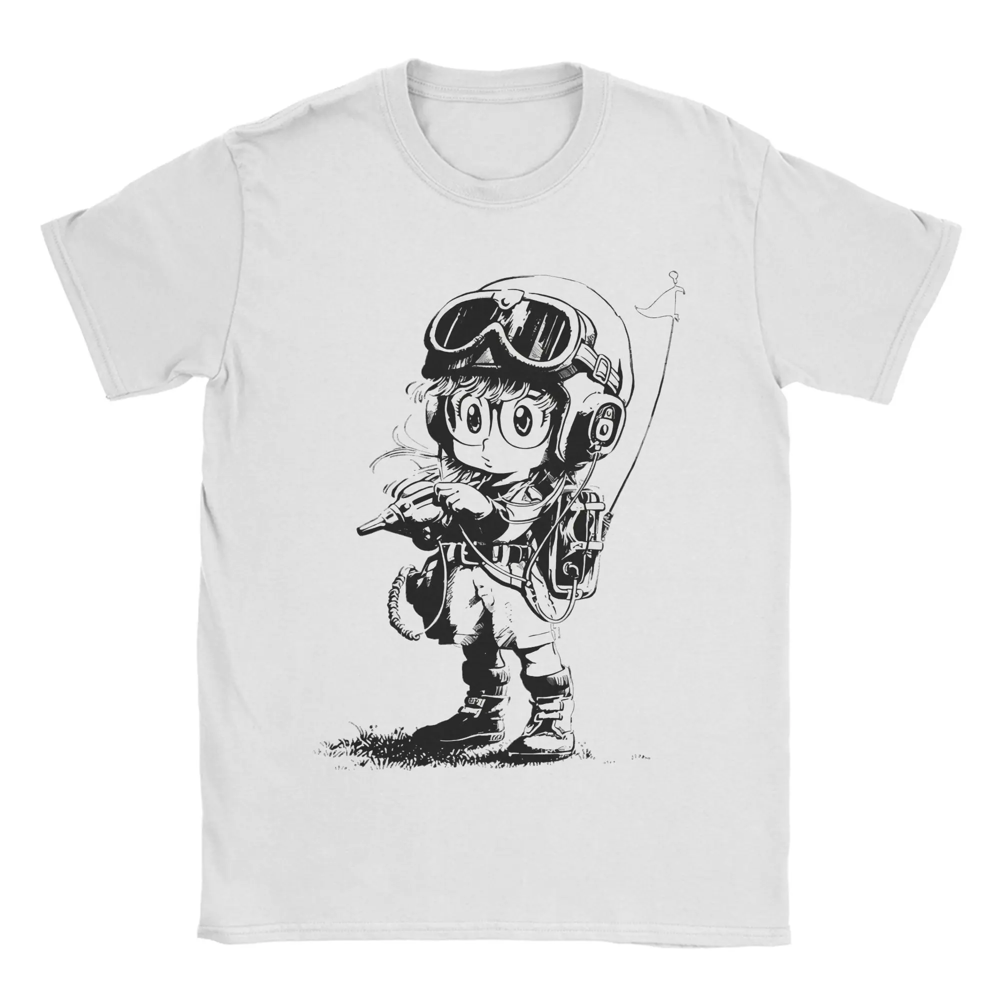 Novedad Arale Kawaii Manga Anime camisetas hombres 100% algodón manga corta Dr. Slump cuello redondo verano Tops
