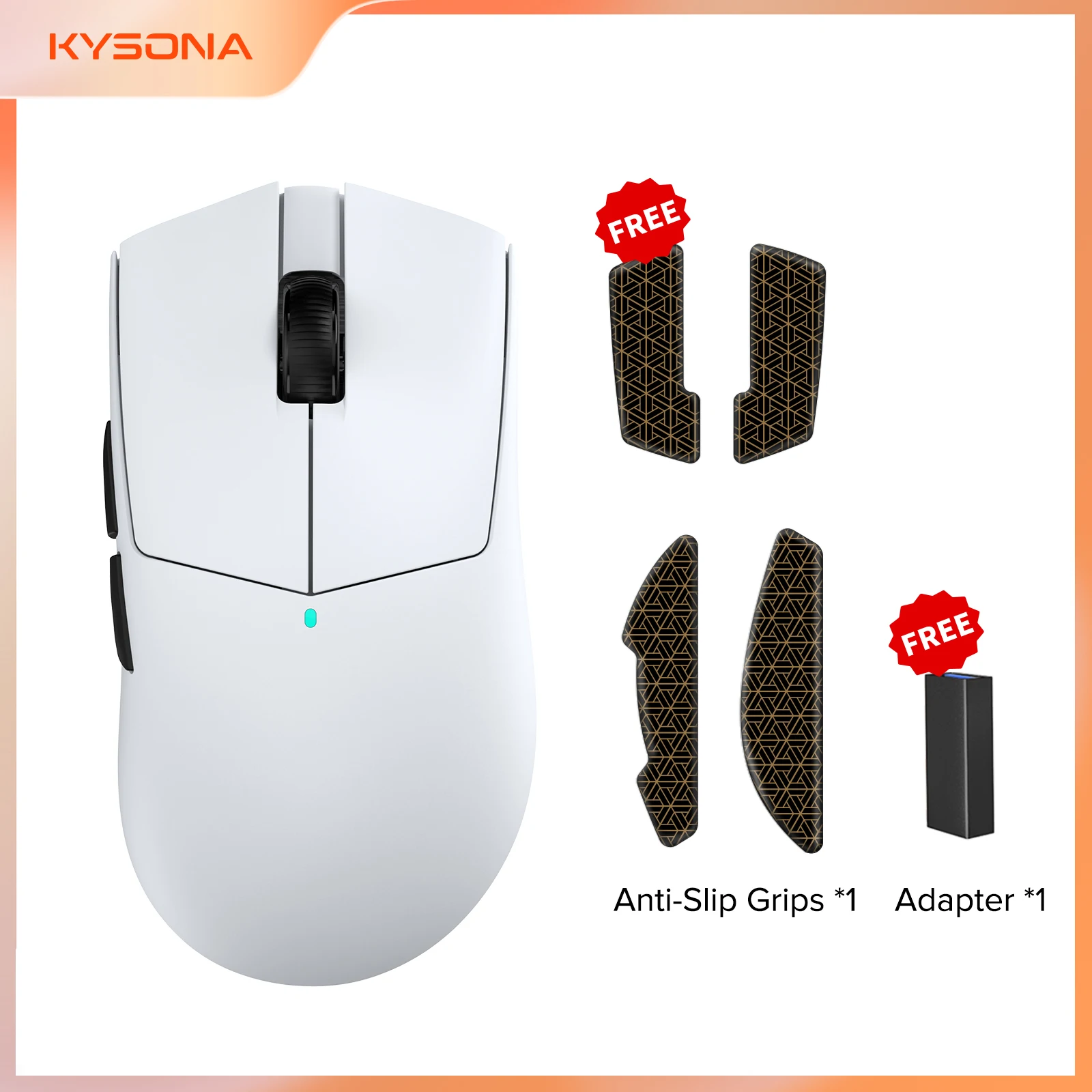 

Беспроводная игровая мышь Kysona M511, белая PAW3395, 58 г, сверхлегкая, 26000 точек на дюйм, 6 кнопок, 90 миллионов, оптическая компьютерная мышь для ноутбука