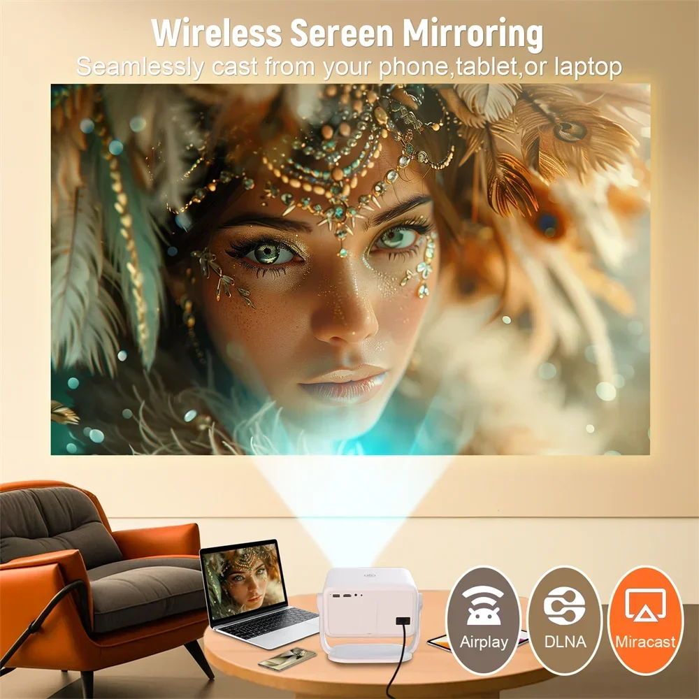 

Netflix Certification Projector Android 13 4K Native 1080P 650ANSI With Auto Focus Wifi6 BT5.2 360° Home Outdoor Projector