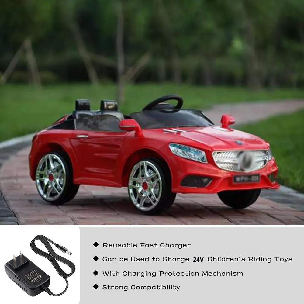 24V 1A Charger for Ride On Car,24 Volt Kids Battery Charger with Charging Light for Baby Carriage Ride Toy, Supply Power Adapter