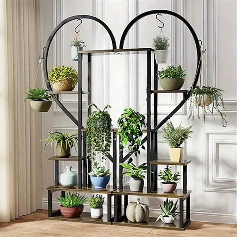 Heart-shape Plant Stand Flower Shelf Holder Rack Large Capacity