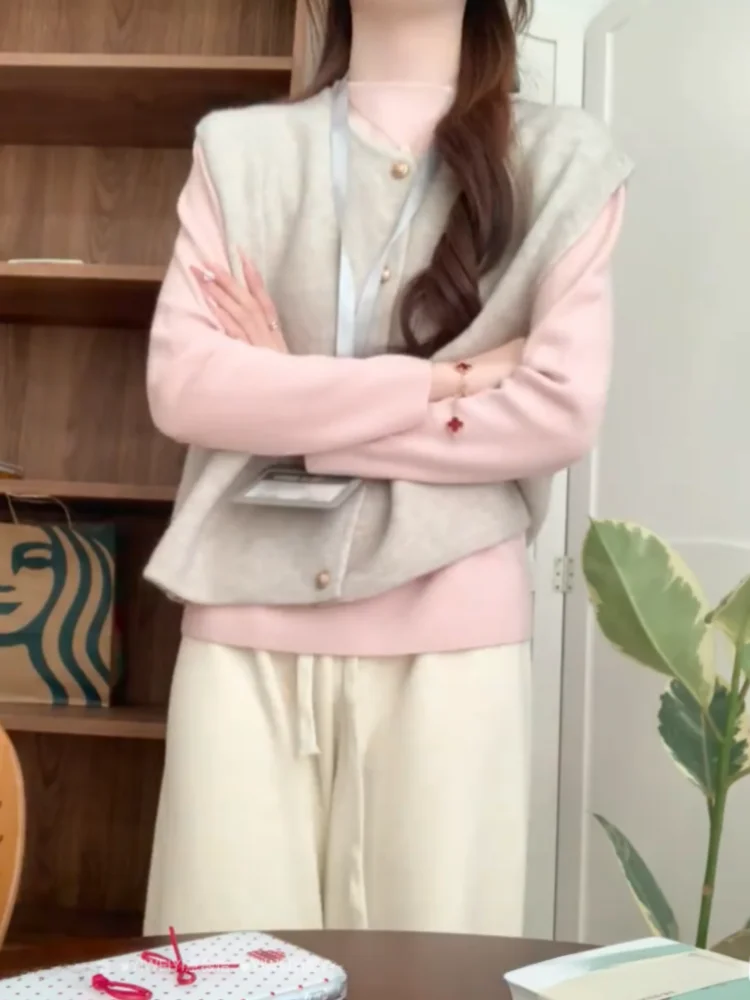 قاعدة طويلة ناعمة صديقة للبشرة irt طبقات أساسية للخريف والشتاء محبوكة بياقة عالية متوسطة الطول نقية...