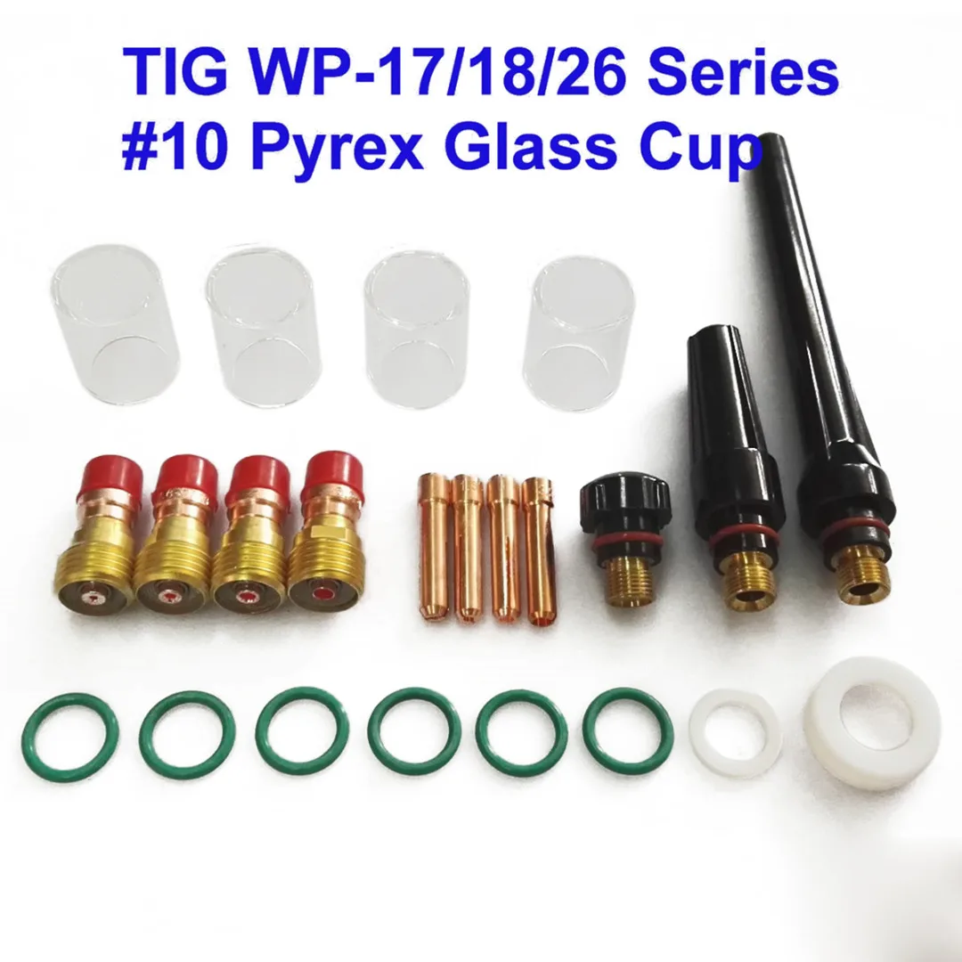 23pcs New TIG Welding Torch Gas Lens #10 Cup Kit