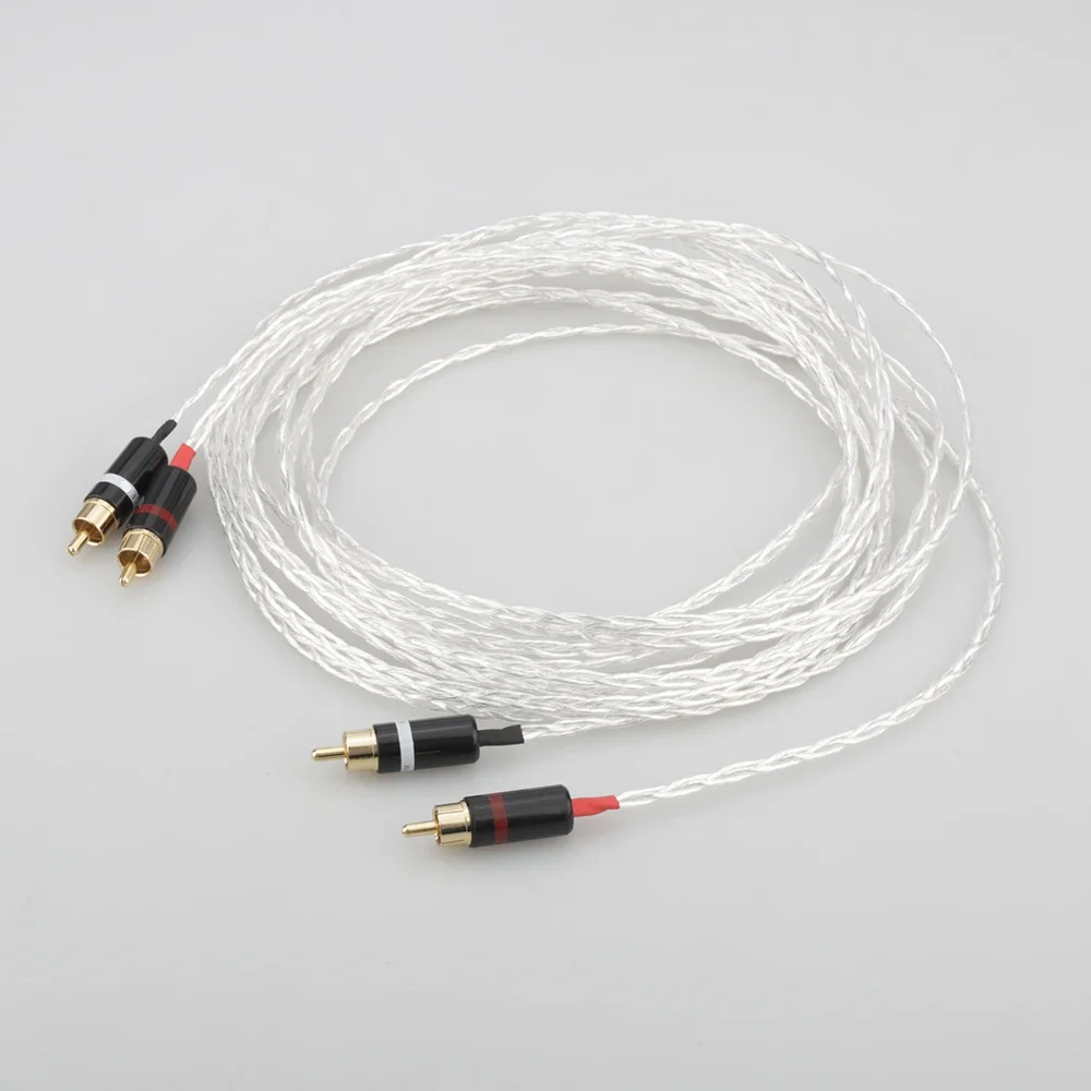 Audiocrast 3AG occ كابل صوت مطلي بالفضة والنحاس يربط كابل إشارة RCA