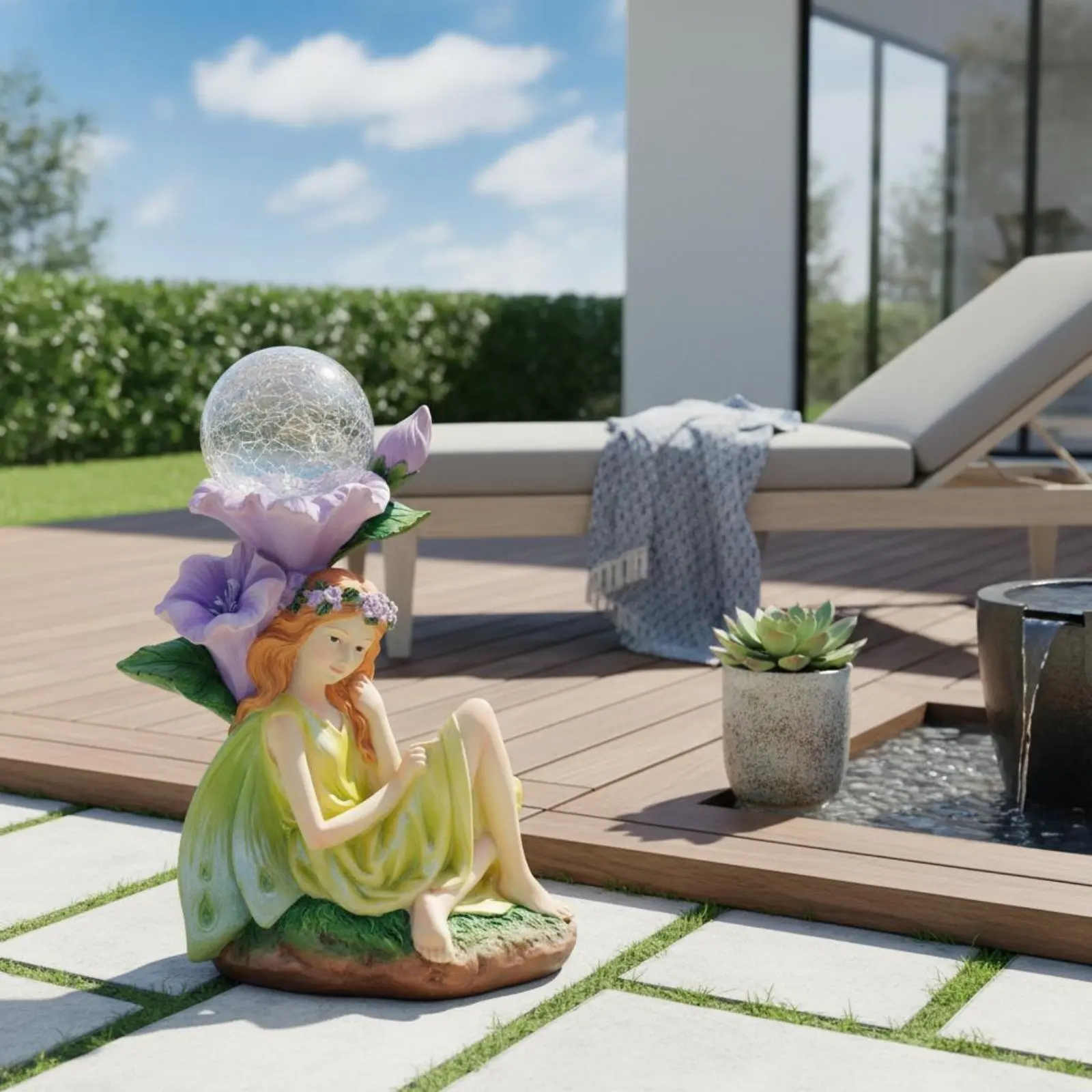 

Solar Fairy Light Resin Material Fairy Garden Lamp Solar Stake Light Automatic on Deactivated Outdoor Decor Waterproof for Yard