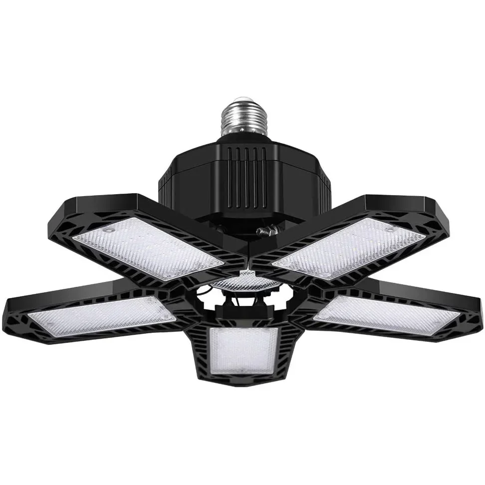 Lumière LED haute luminosité pliable à cinq feuilles, 80 W, 100 W, 5 + 1, éclairage industriel pour garage, éclairage d'usine, 1 PC, 2 PC, 4PC