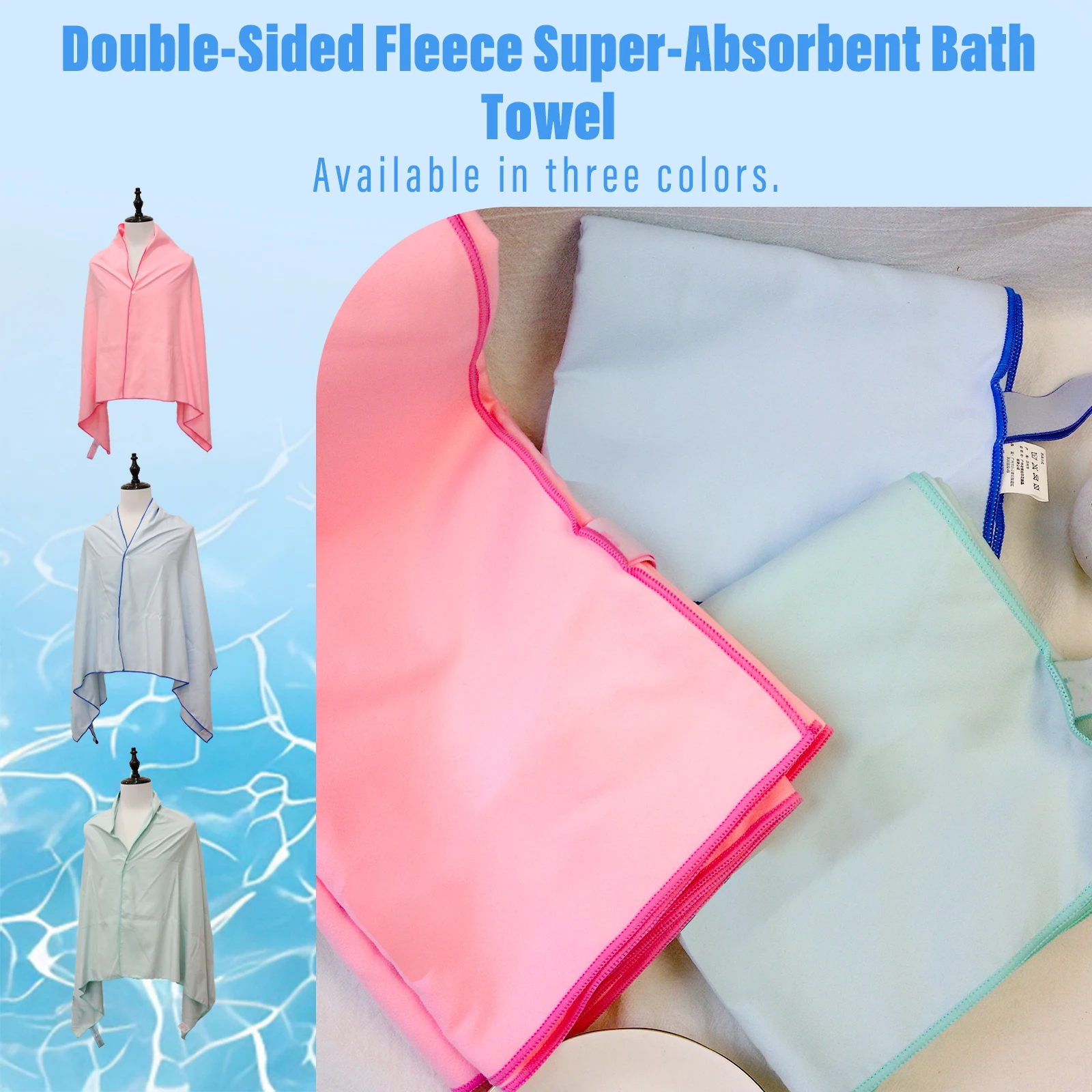 Ultra-Lightweight Quick-Dry Sports Towel Absorbent Bath Beach Towel for Travel Pool Yoga Camping - Perfect for the Bathroom