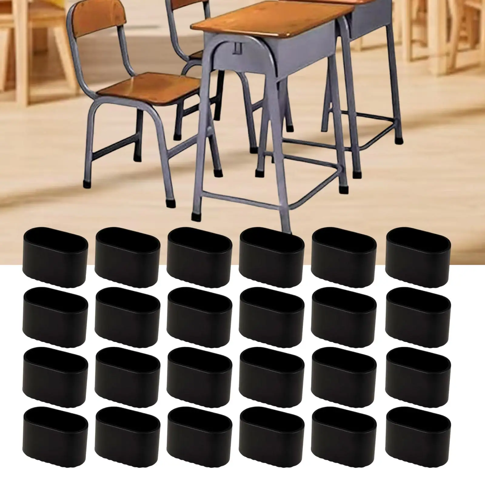 24x Chair Leg Floor Protectors Shock Absorbing Reduce Noise Anti Scratch Protect Wood Tile Floors Scratches Furniture Leg Caps