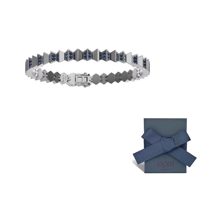 Apm Monaco Synthetic Cubic Zirconia Bracelets Women's Dark Gray WB5610KBR