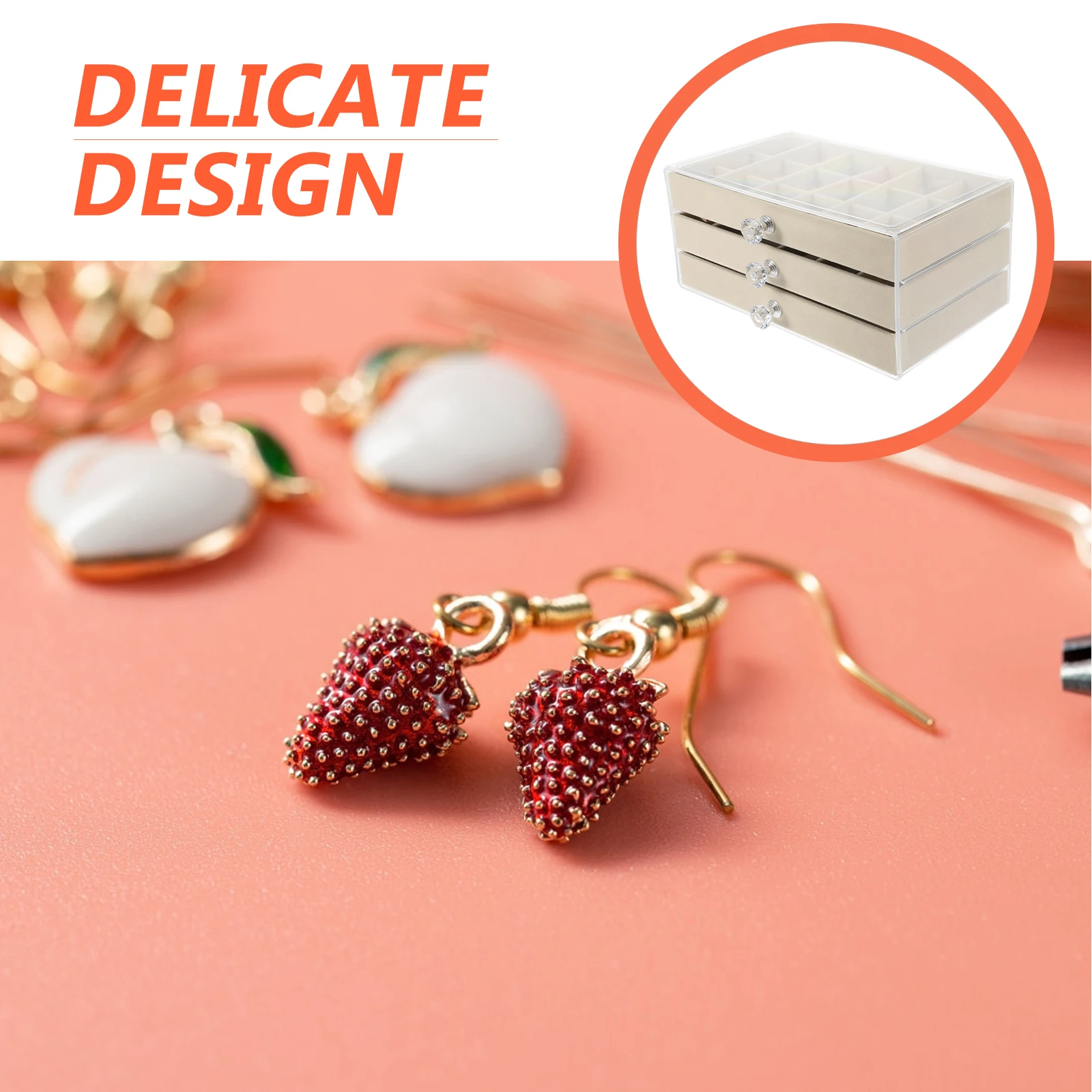 

3-Layer Jewelry Organizer Box 37 Compartments Transparent Drawers Earring Ring Necklace Storage Case Portable Trinket Holder