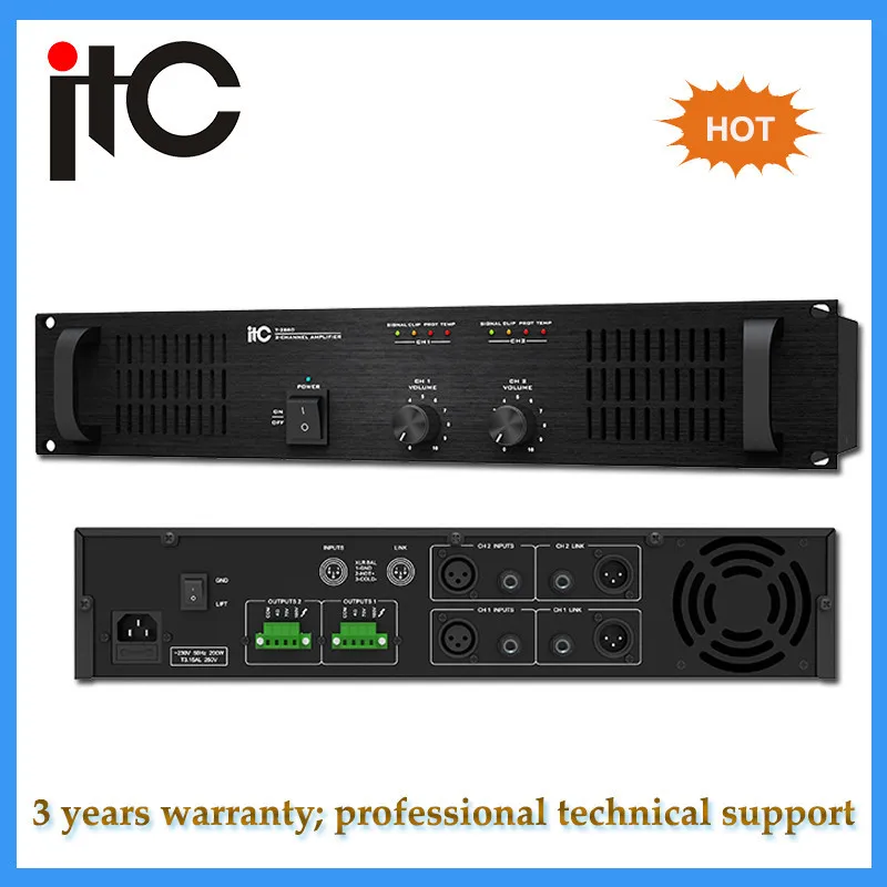 Rack Mount 2U Professional 2 Channel Power Amplifier For Pa System