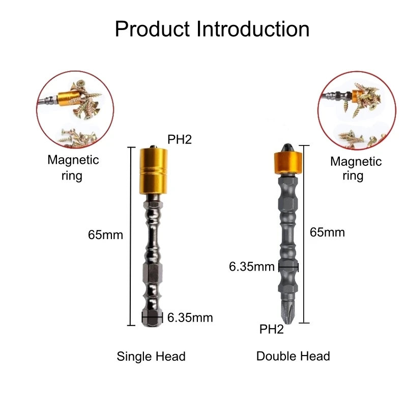 5/10pcs Magnetic Screwdriver Set Hex Handle 65mm Phillips Screwdriver Accessories Bit for Car/Home Electric Repair Tools Wrench