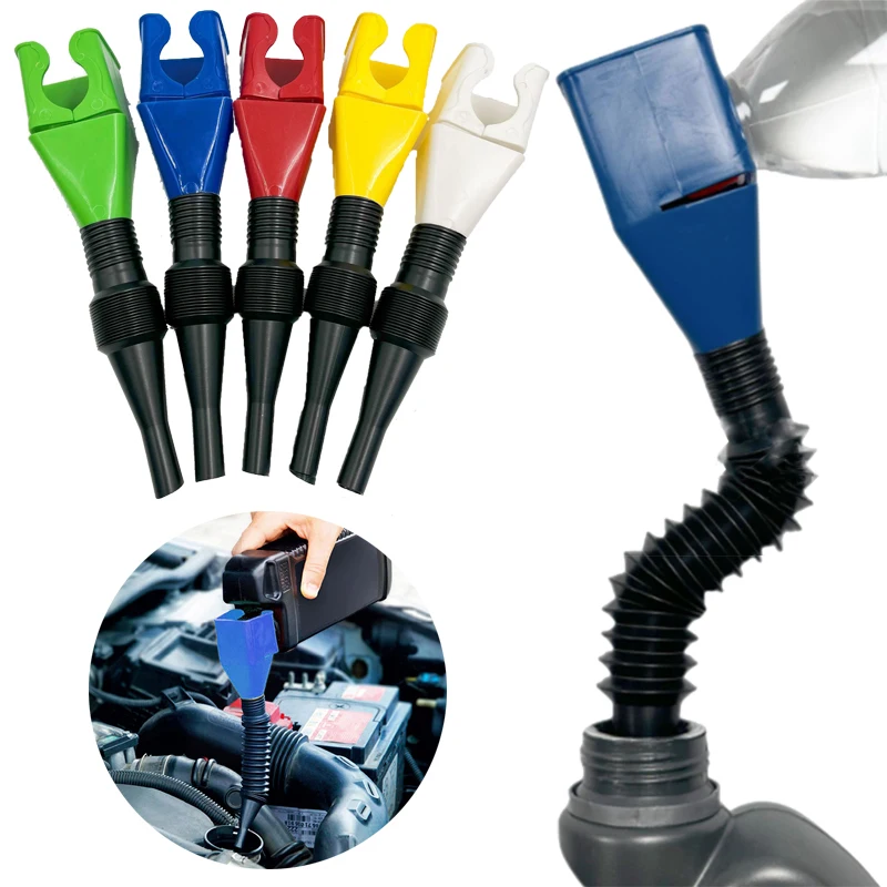 Plastic Oil Funnel Transfer Tools Car Motorcycle Refueling Gasoline Engine Oil Funnel Filter Portable Hose Funnel Auto Accessory